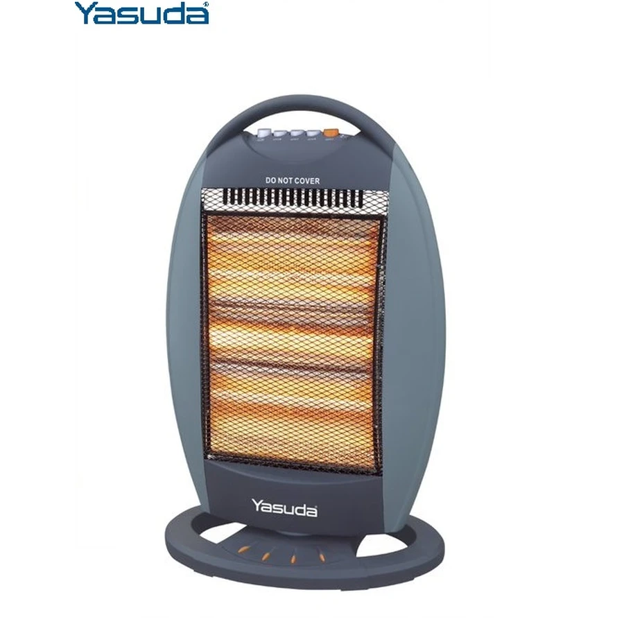 Yasuda Portable Oscillating Infrared Rod Heater | 1200W Maximum Output with Wide-Angle Sweep & Triple Seesaw Power Controls | Safety Tip-Over Protection | Deep Grey | YS-13CS