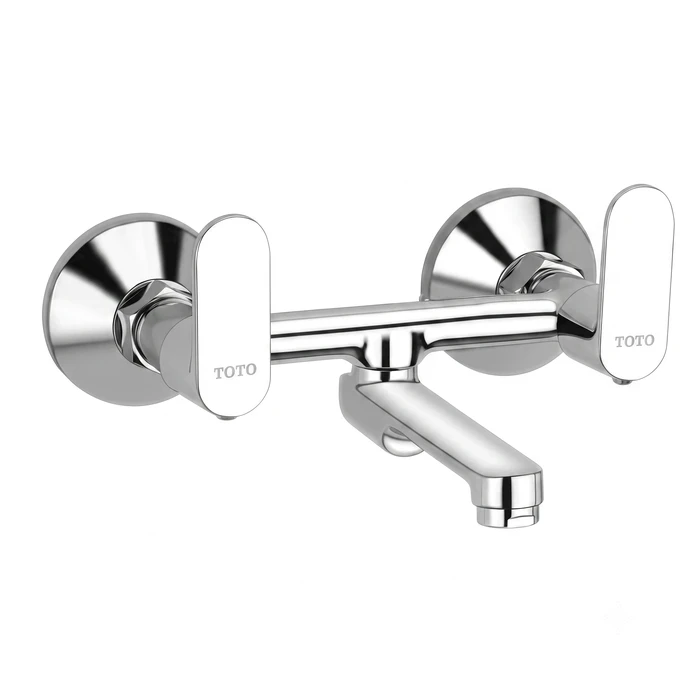 TOYO CO-52136 Wall Mixer Non-Telephonic | Heavy-Duty Solid Brass Core | Premium Chrome Wall-Mounted Hot & Cold Shower Valve with Connecting Legs & Wall Flanges