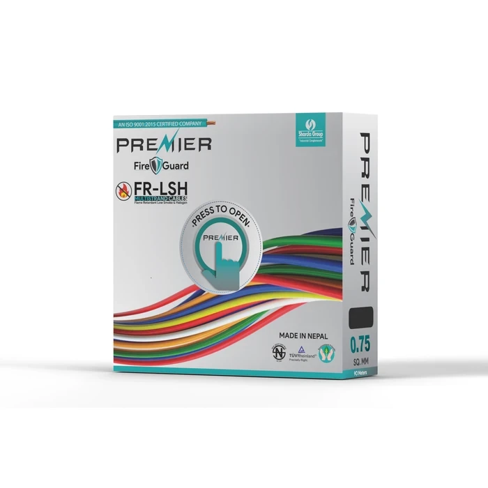 Premier Wires FR-LSH Multi-Size 1100V Flame Retardant Low Smoke Electrical Cable | Flexible Copper Core Phase Conductor Wire Lineup | Black / Blue / Yellow / Red | FR-LSH-MULTI