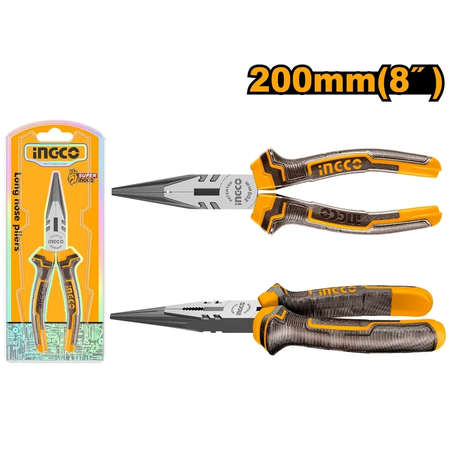 Professional Long Nose Pliers | HLNP08208 | 8" (200mm) | #55 Carbon Steel