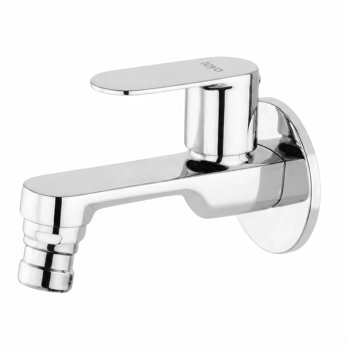 Toyo Long Body Washing Machine Nozzle Bib Cock with Wall Flange & Operating Handle | Heavy-Duty Laundry Water Faucet | CO-52192-WM