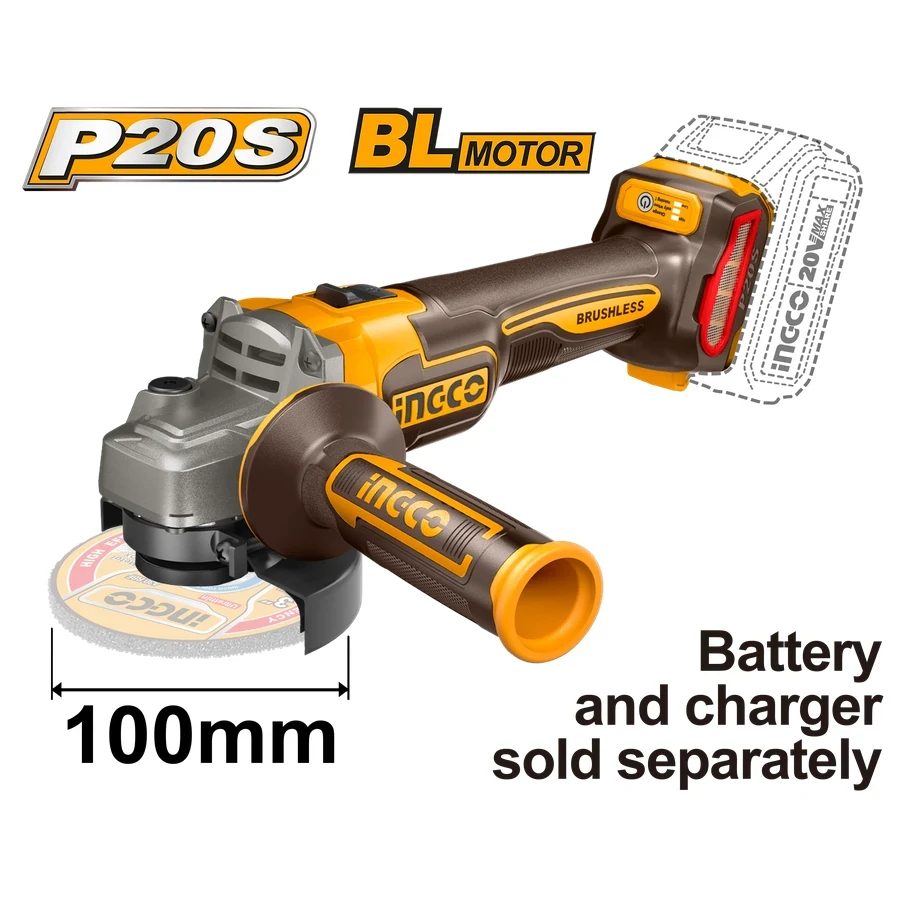 Cordless Angle Grinder | CAGLI21104 | 20V | Brushless High-Performance Grinding System