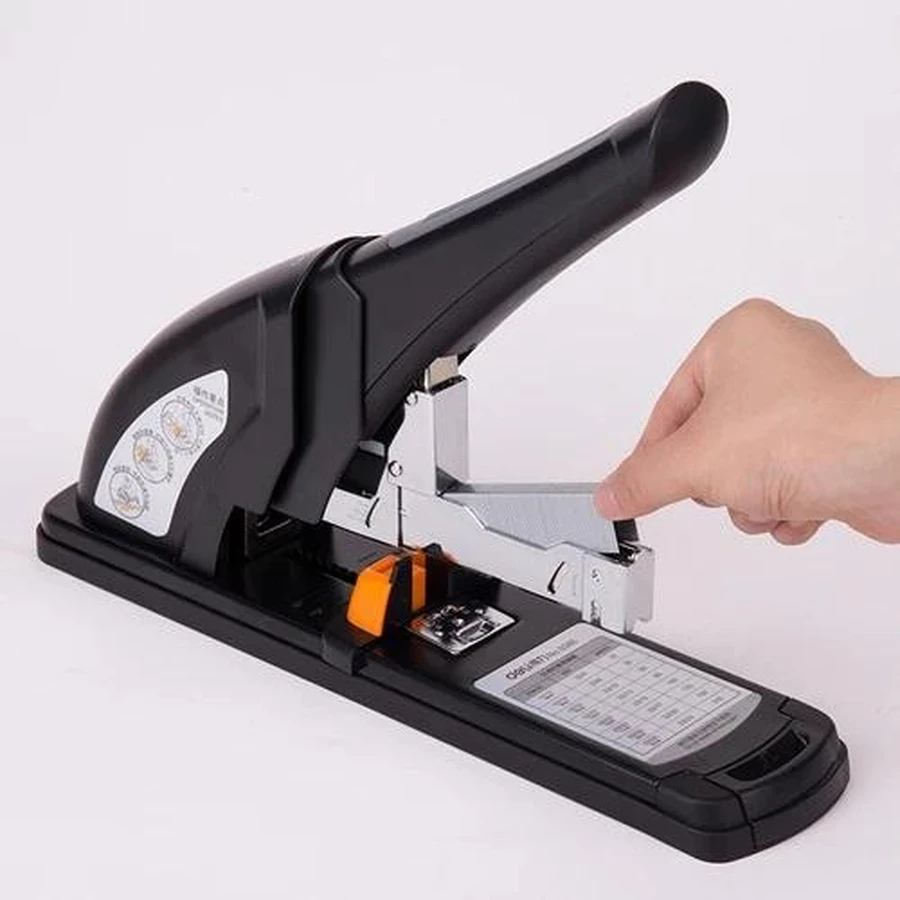 Heavy Duty Stapler - 210 Sheets Capacity E0385, Effortless, Rotable Anvil, and Anti Base Skid Design with Front Loading