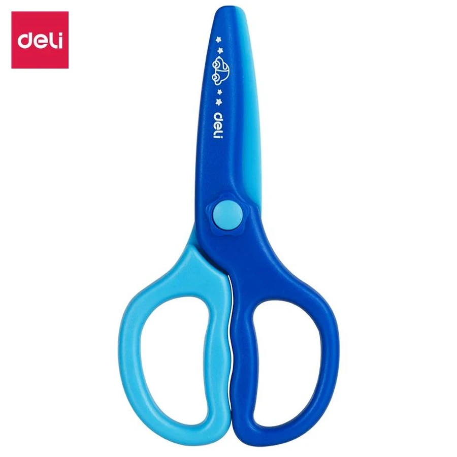 Deli Plastic Safety Scissor E6067 - 120mm (4.72") Blunt Tip, Soft ABS Handle for Home & School Use