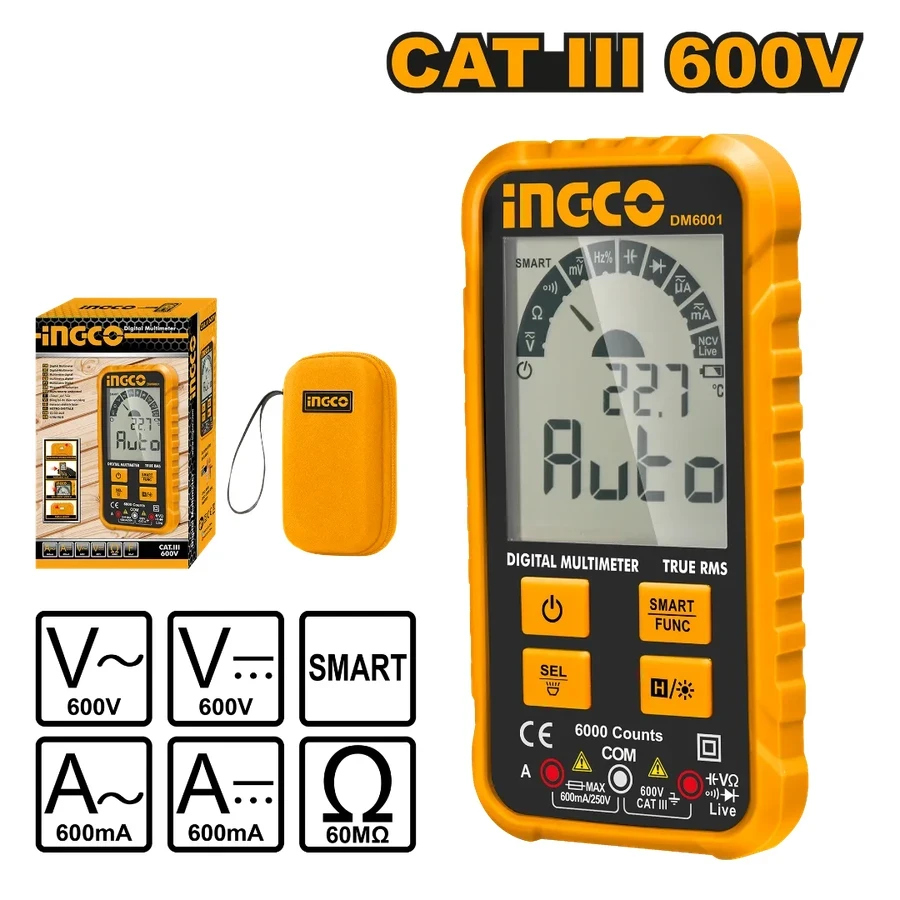 Professional True RMS Digital Multimeter | DM6001 | 6000 Count Precision Series