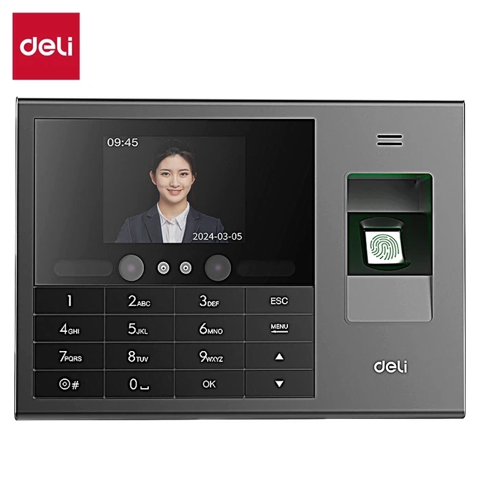 Deli ES172 Multimodal Biometric Palm Vein & Face Attendance Terminal | 4-in-1 Time Clock with LAN Connectivity & Free Cloud Software | 100K Log Capacity