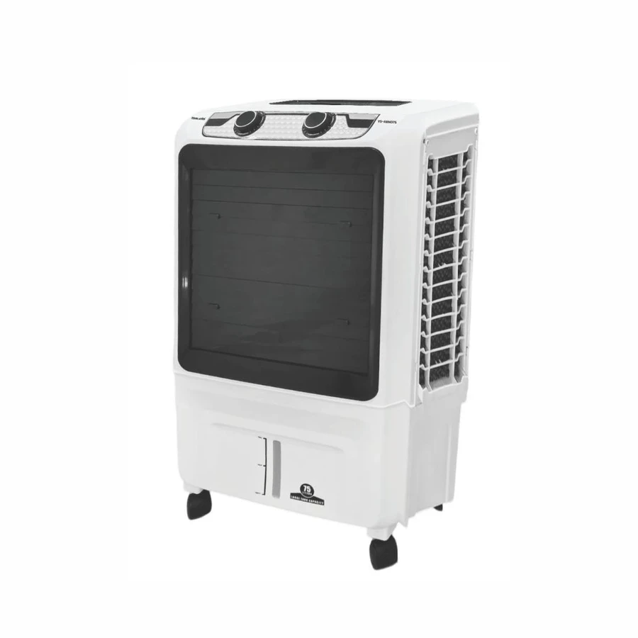 Yasuda Desert Evaporative Air Cooler | 75L Large Water Tank & High-Density Honeycomb Pad | Hydro Air Technology & Ice Chamber | White / Grey | YS-ARND75