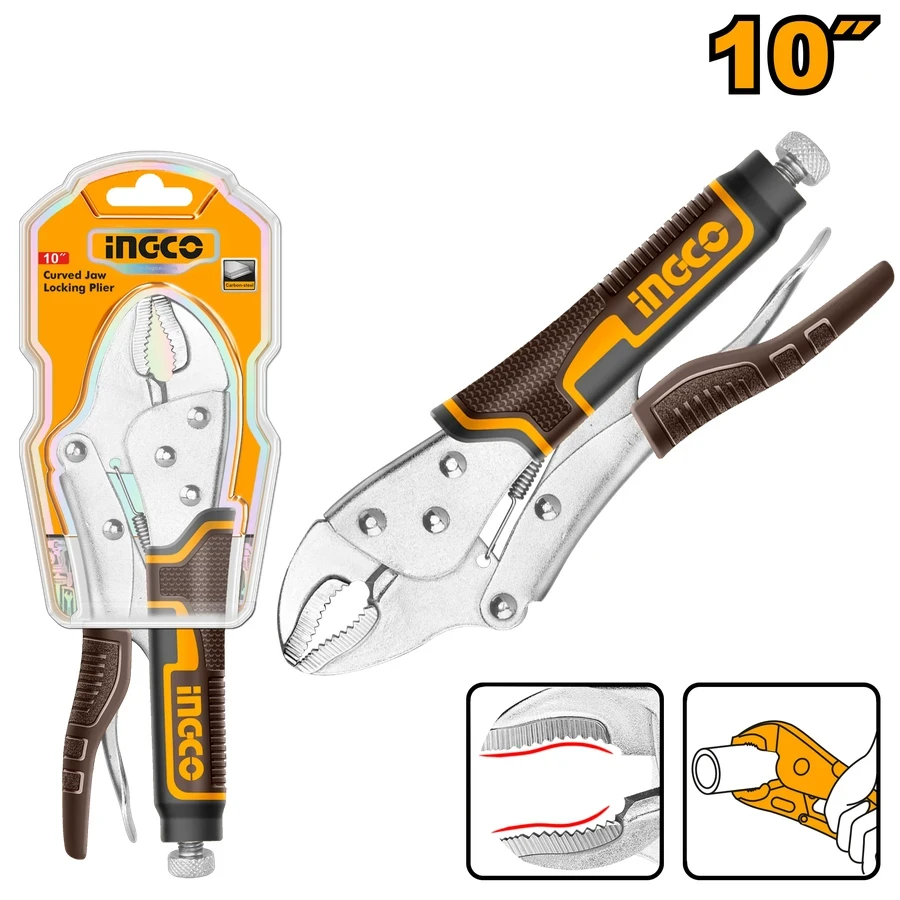 Curved Jaw Locking Pliers | HCJLW0210 | 10" (250mm) | Nickel Plated Carbon Steel