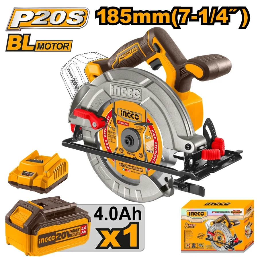 Cordless Circular Saw | CSLI18511 | 20V Brushless | 185mm Industrial Cutting Kit