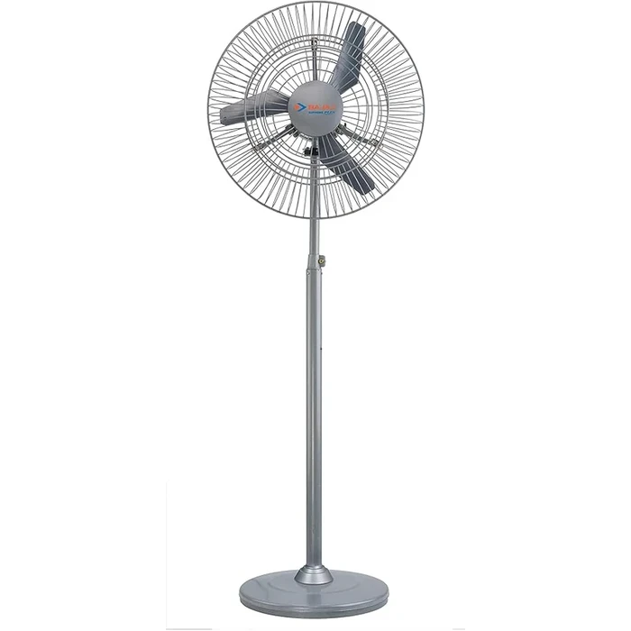 Bajaj Supreme Plus 24" Air Circulator Pedestal Fan | High-Velocity Motor & 600mm Aerodynamic Blades | Heavy-Duty Portable Floor Stand Design | Grey | 250531