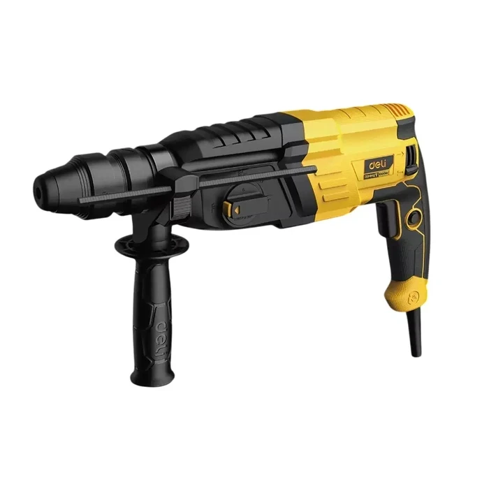 Deli Tools EDC368 600W Heavy Duty Rotary Hammer Drill | 2J Impact Energy 5500 BPM Masonry Concrete Breaker with SDS-Plus Chuck & 3 Drill Bits