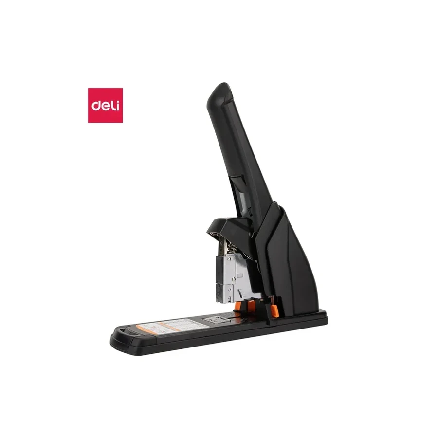 Deli Heavy Duty Stapler E0383 - Up to 210 Sheet Capacity, Solid Metal Body, Effort-Saving Handle, and Precision Paper Guide