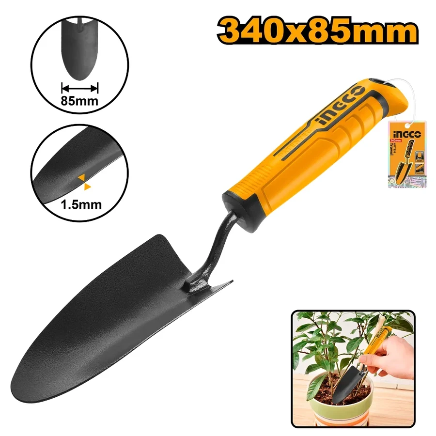 INGCO Hand Trowel | Wide Carbon Steel Blade | HFTT858