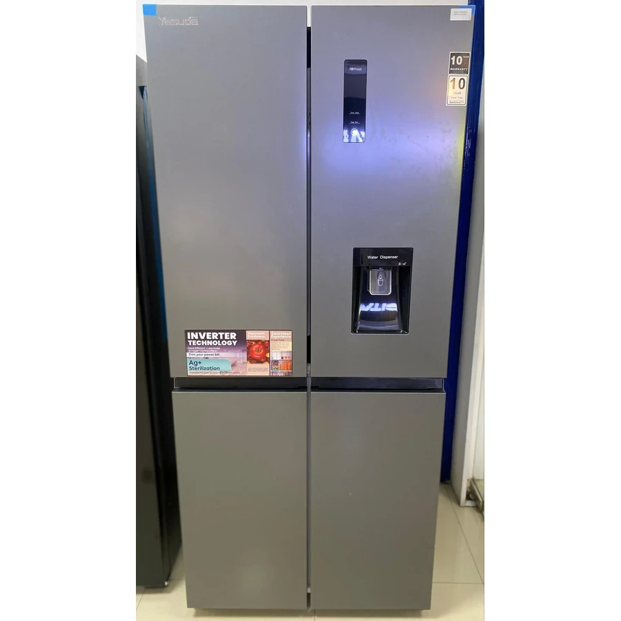Yasuda 500L Multi Door Refrigerator | Frost-Free No Frost System & High-Capacity Finned Evaporator | External Digital Control Display & Toughened Glass Shelves | YS-RA500MD