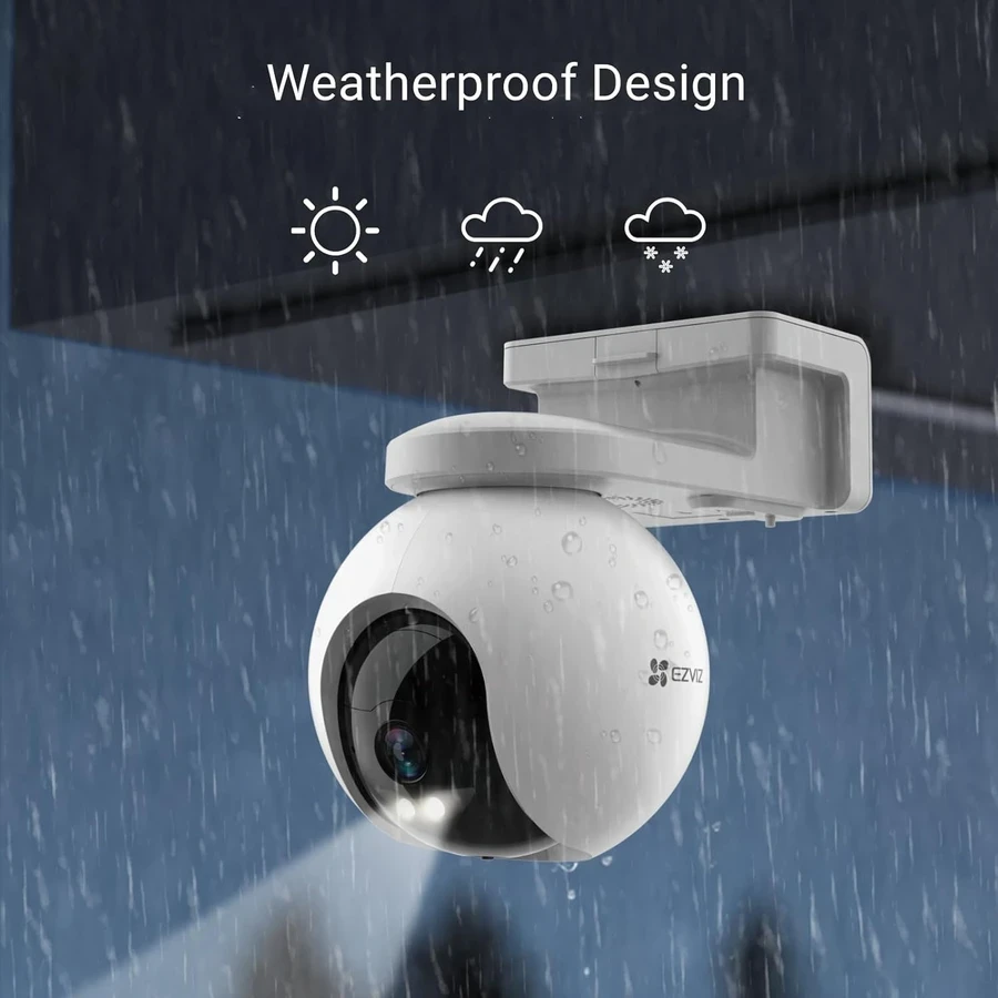 EZVIZ HB8 2K⁺ Wire-Free Pan-Tilt Camera - 4MP Resolution, 10400mAh Battery, 32GB Storage, Smart AI Detection (CS-HB8)