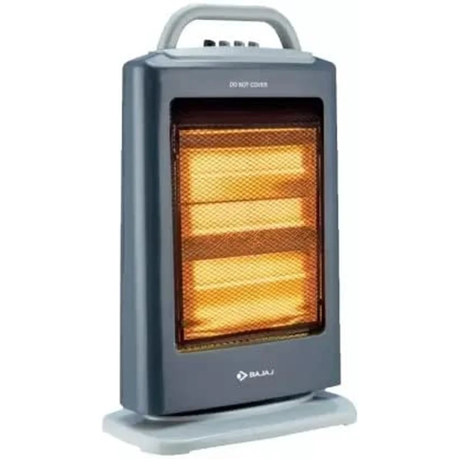 Bajaj RH3H (260089) Halogen Room Heater | 3 Rod Heating | 1200W | Tip-Over Switch | Nickel Chrome Mesh Grid