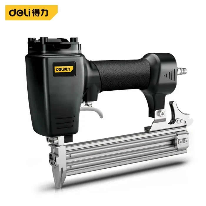 Deli Tools DL-QDQ-F30 Pneumatic Brad Nailer | Heavy Duty F30 18-Gauge Finish Nail Gun with 100-Nail Capacity, Adjustable Depth Control & Premium Metal Body