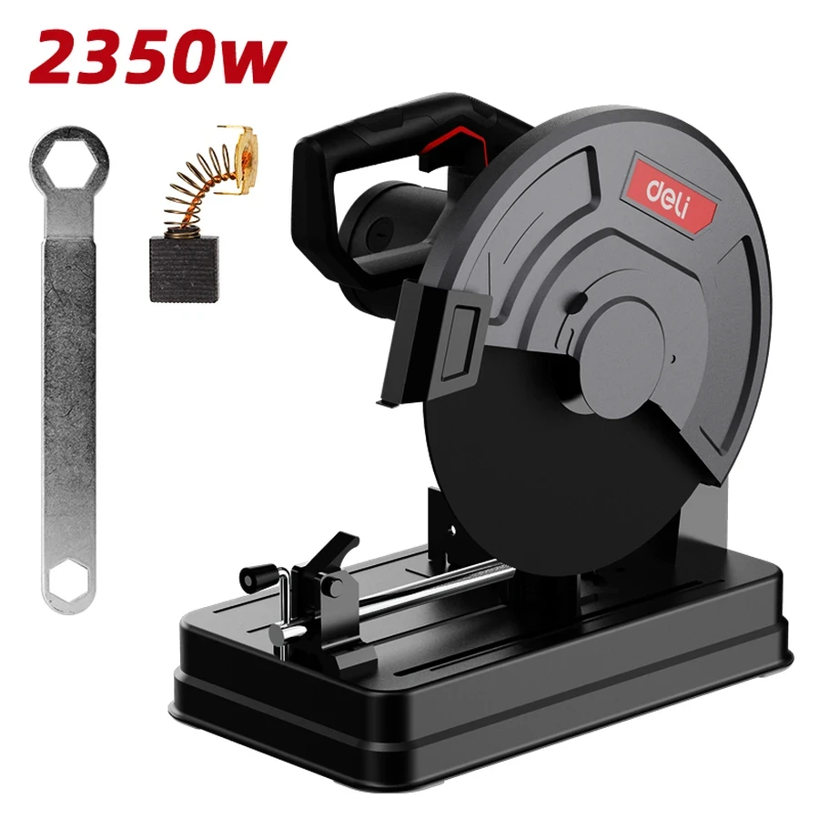 EDE-XQ355-1E Professional Cut Off Saw 2350W - 355mm Disc, 3800 RPM, Stamped Steel Base, D-Handle, Max 100mm Cut (Red)