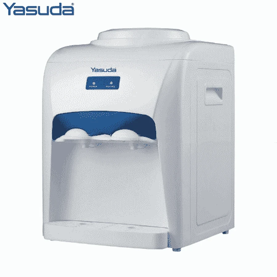 Yasuda Table Top Desktop Water Dispenser | 500W Stainless Steel Tank Matrix | Safety Thermostat LED Indicator | White & Blue | YS-HN18T
