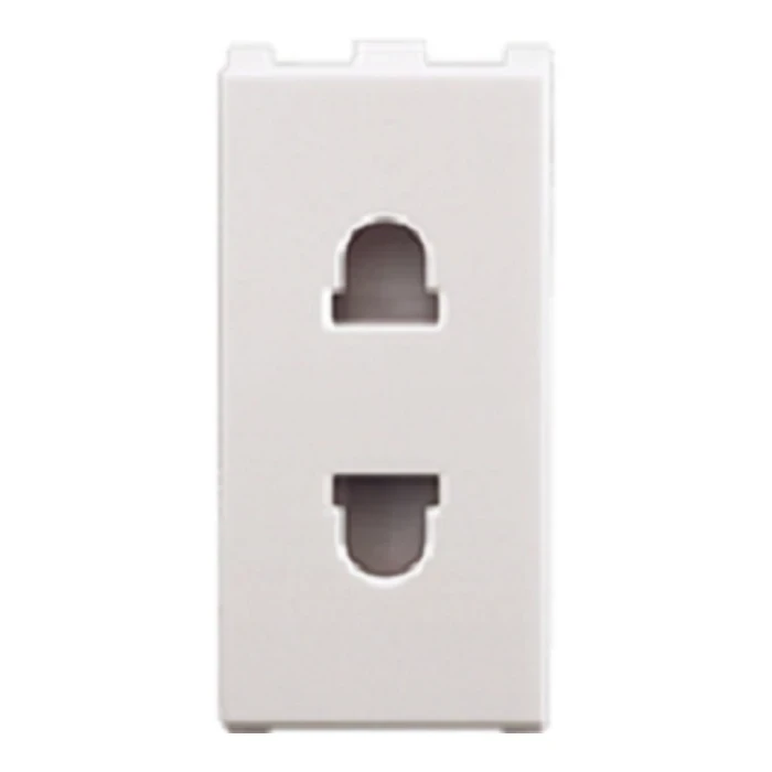 Anchor Roma 66401 6A 2-Pin Uro Socket | 220V Domestic Logic | 1-Module Compact Modular | Flame Retardant Plastic Shield
