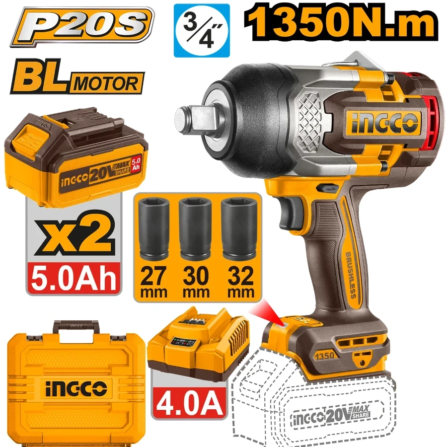 Cordless Impact Wrench | CIWLI20135 | 20V Max | 1900Nm Heavy Industrial Powerhouse