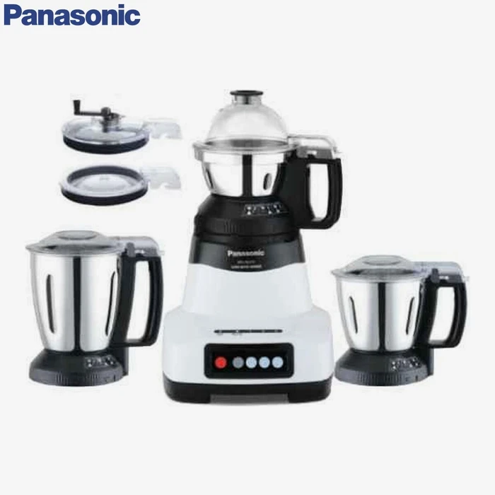 Panasonic 750W Monster Mixer Grinder with 3 Stainless Steel Jars & 1 Juicer Jar | Pure Copper Wounded Motor 23000 RPM SS304 Blades | Wet Dry Grinding Juicing 3-Speed Switch Silver / Red | MX-AE475