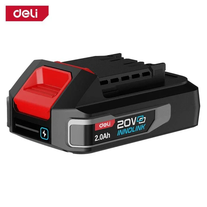 Deli Tools EDE-DC20A2 20V Lithium-Ion Power Pack | 2.0Ah High-Performance Cordless Power Tool Battery with 500+ Cycle Life | 20V System Battery