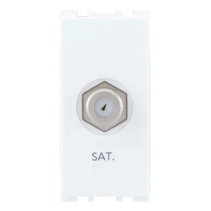 Anchor Vision 66608 Satellite Socket | High-Frequency F-Type Coaxial Logic | 1-Module Modular | Flame Retardant Polycarbonate Shield