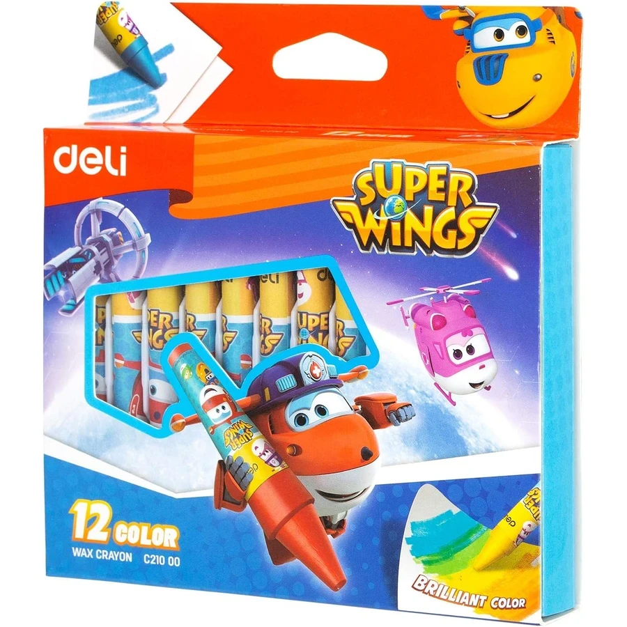 Deli Wax Crayon Set - Vibrant Multicolor Art Supplies for Kids, Perfect for Coloring Books, Drawing, and School Projects EC21000
