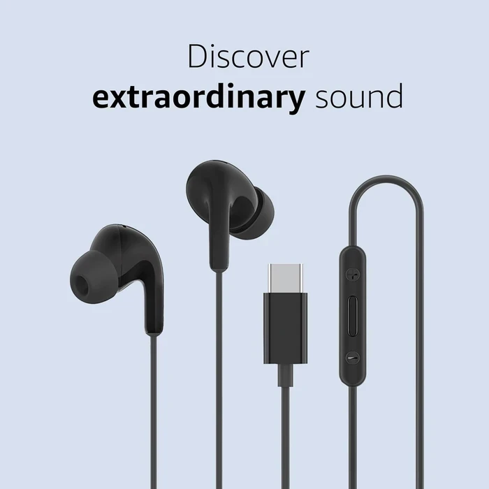 Xiaomi Type-C In-Ear Earphones | 32Ω High-Impedance Micro-Drivers & ≥108dB Sensitivity | 1.25m Tangle-Resistant TPE Cord & Inline Mic | Black / White
