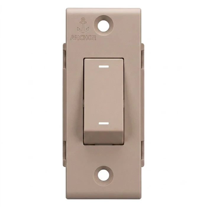 Anchor Penta Urea Piano 6A 2-Way Electrical Wall Switch 240V | ISI-Certified Flame-Retardant Thermoset Urea Dual-Control Switch (Ivory) | 50064