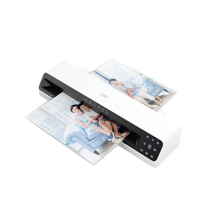 Deli A3 Commercial Laminating Machine | Dual-Roller Thermal & Cold Modes & 300mm/min Speed | Touch Panel & 7-Level Heat Control | ET104