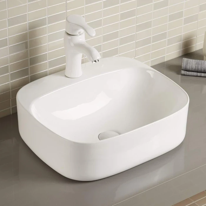 Toyo White Counter Top Basin 500x425mm | Luxury Modern Table Top Wash Basin | Premium Vitreous China Ceramic Vanity Sink | TOYO-24010