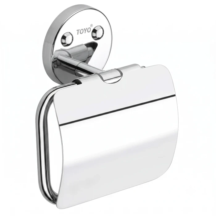 Toyo Chrome Solid Brass Wall-Mounted Toilet Paper Roll Holder | TOYO-11508