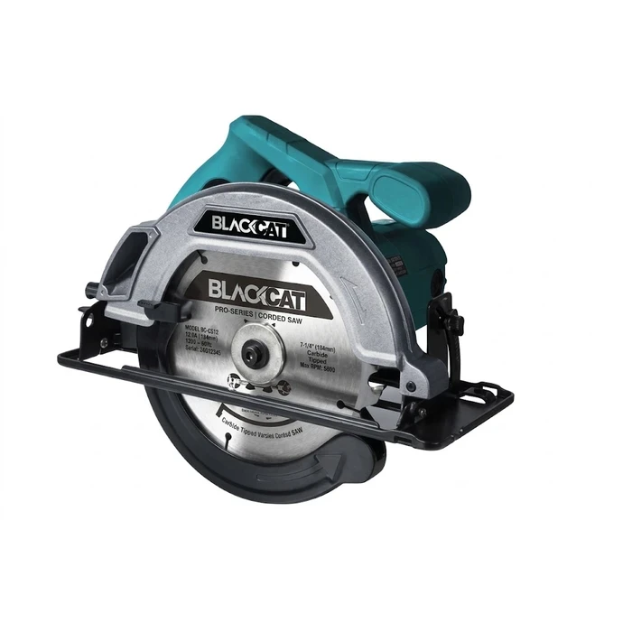 BLACKCAT 1300W 185mm Electric Circular Saw 5500 RPM | Heavy-Duty Handheld Wood, Timber & Plywood Cutting Machine with Parallel Guide & Spanner | INCS1400E
