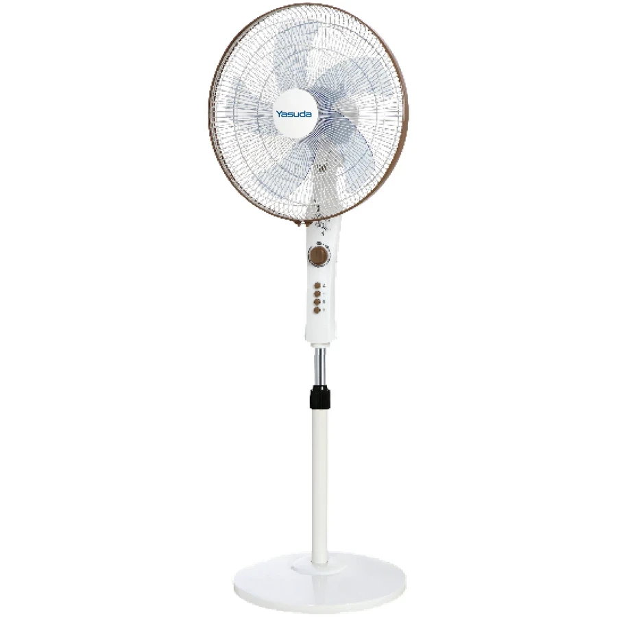 Yasuda 16" Stand Fan | 1400 RPM High-Performance Motor Matrix | 80W Powerful Air Delivery | White & Brown | YS-ST860A