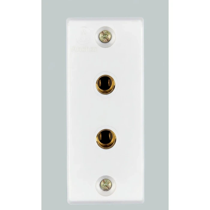 Anchor Penta PC 6A 2-Pin Normal Electrical Socket 240V | Heavy-Duty Urea Back Piece & IP20 Thermal-Resistant Wall Outlet (White) | 14312