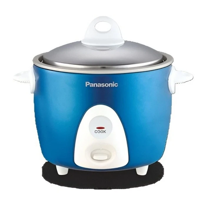 Panasonic 0.6L Compact Bachelor Electric Cooker with Steamer | Portable 2-Person Mini Drum Cooker | Smart Automatic Cooking Safety | Model SR-G06S (SBT Blue)