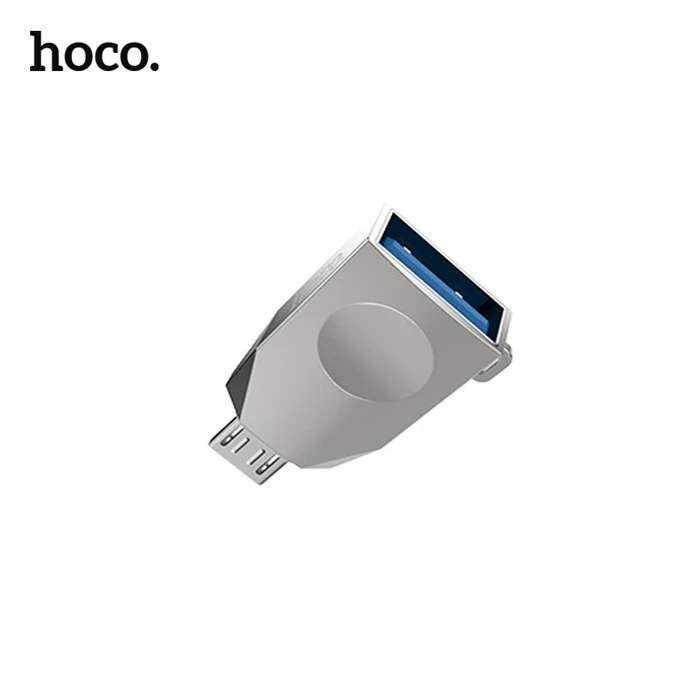 Hoco Micro-USB to USB-A OTG Adapter | 1TB External Hard Drive Transmission Matrix | Zinc Alloy Shell with Elastic Lanyard | UA10