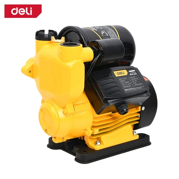 Deli 1HP Automatic Intelligent Self-Priming Peripheral Booster Pump | Heavy-Duty 750W Copper Motor with 1pc Pressure Switch, 2L Pressure Tank, Brass Impeller & 52m Max Head | EDL-GSP750-E2