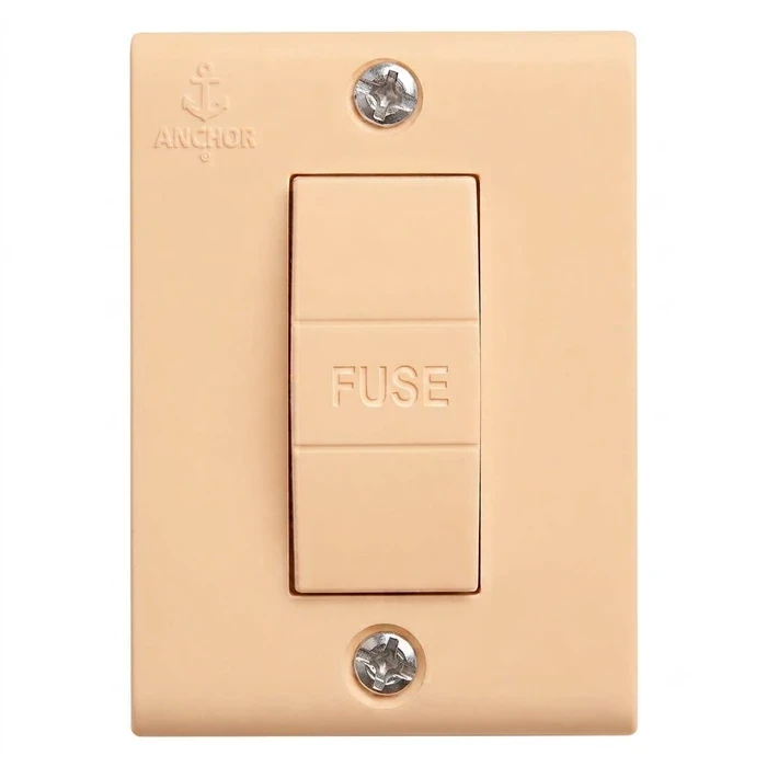 Anchor Penta Urea Deluxe 16A Kit-Kat Rewirable Flush Fuse 240V | Heavy-Duty Flame-Retardant Overcurrent Protection in White (38309) & Ivory (50406)
