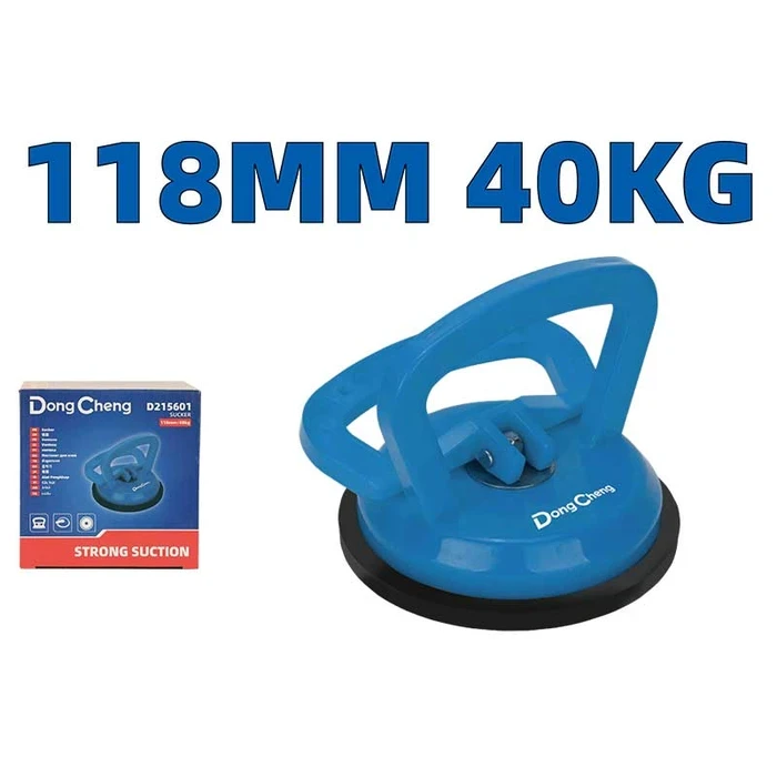Dongcheng DG 118mm Single-Jaw Vacuum Suction Cup Lifter | 40kg Vertical Load Capacity with Natural Rubber Pad & High-Impact ABS Handle | DG Series
