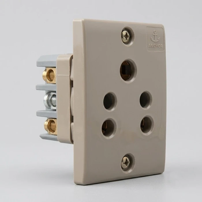 Anchor Penta Urea Modular 6A 2-in-1 Electrical Socket 240V | IP20 Finger-Safe Multi-Plug Wall Outlet in White (38320) & Ivory (50938)