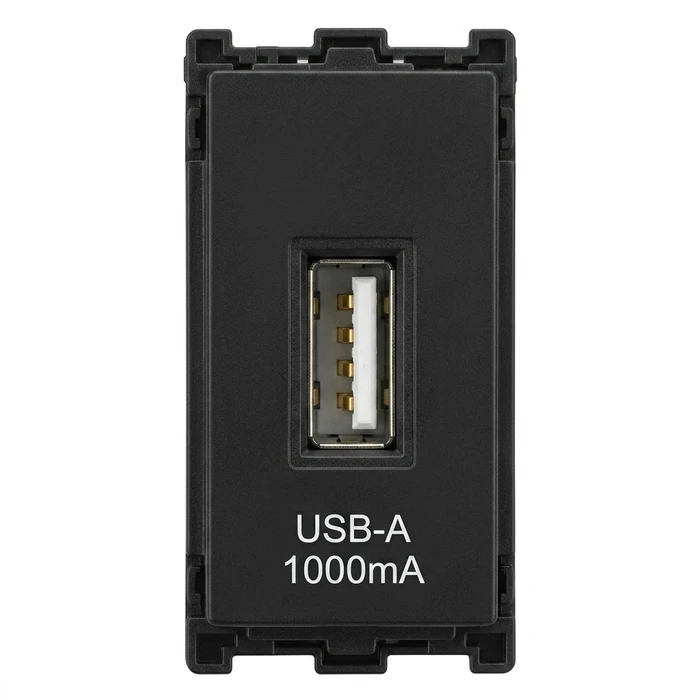 Anchor Roma Urban 18W USB Type-A Fast Charger | In-Wall Concealed High-Speed Power Module for Bedside, Desks & Hospitality | 66718B (1M)