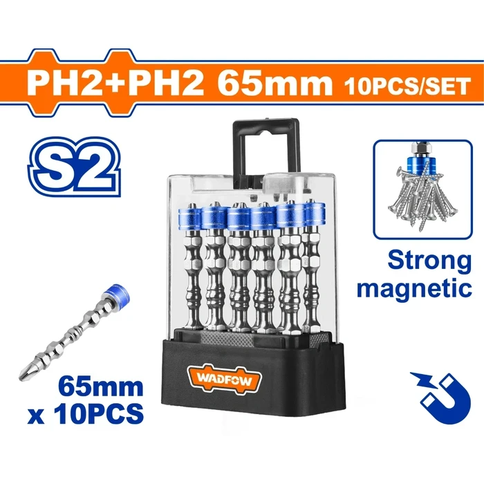 INGCO 10-Piece Strong Magnetic Screwdriver Bits Set | Industrial S2 Alloy Steel Driver Bits with Removable High-Power Magnetic Ring | WSV3B01