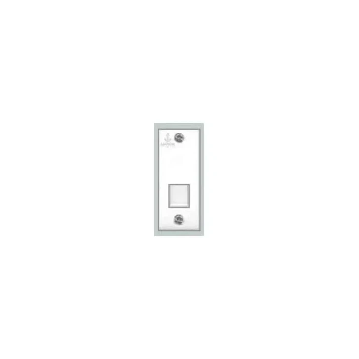 Anchor Penta PC 1-Module (1M) RJ11 Mini Telephone Jack with Protective Shutter | Flush In-Wall Voice & Intercom Wall Outlet (White) | 14602