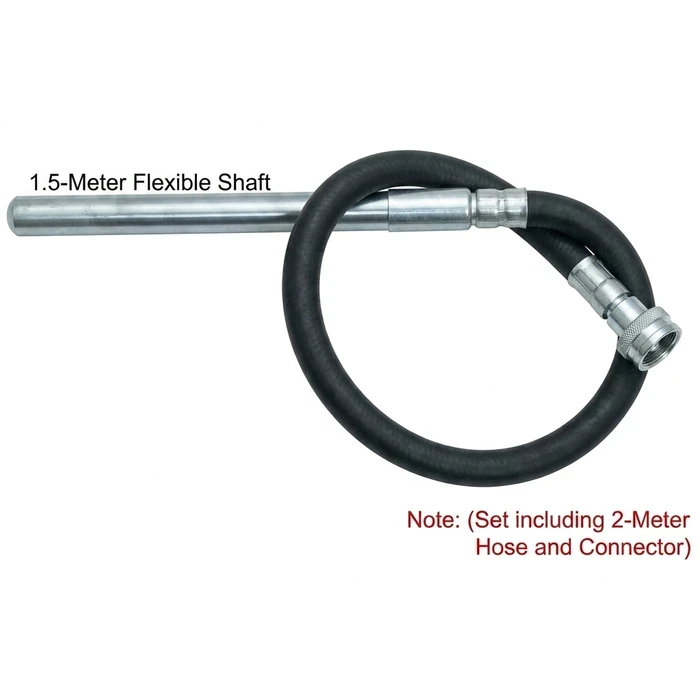 Dongcheng ZN35x1.5M Concrete Vibrator Flexible Shaft & 35mm Cast Aluminum Poker Needle | Steel-Reinforced Compactor Attachment for 8mm Drive Units (DZD35) | DG Series