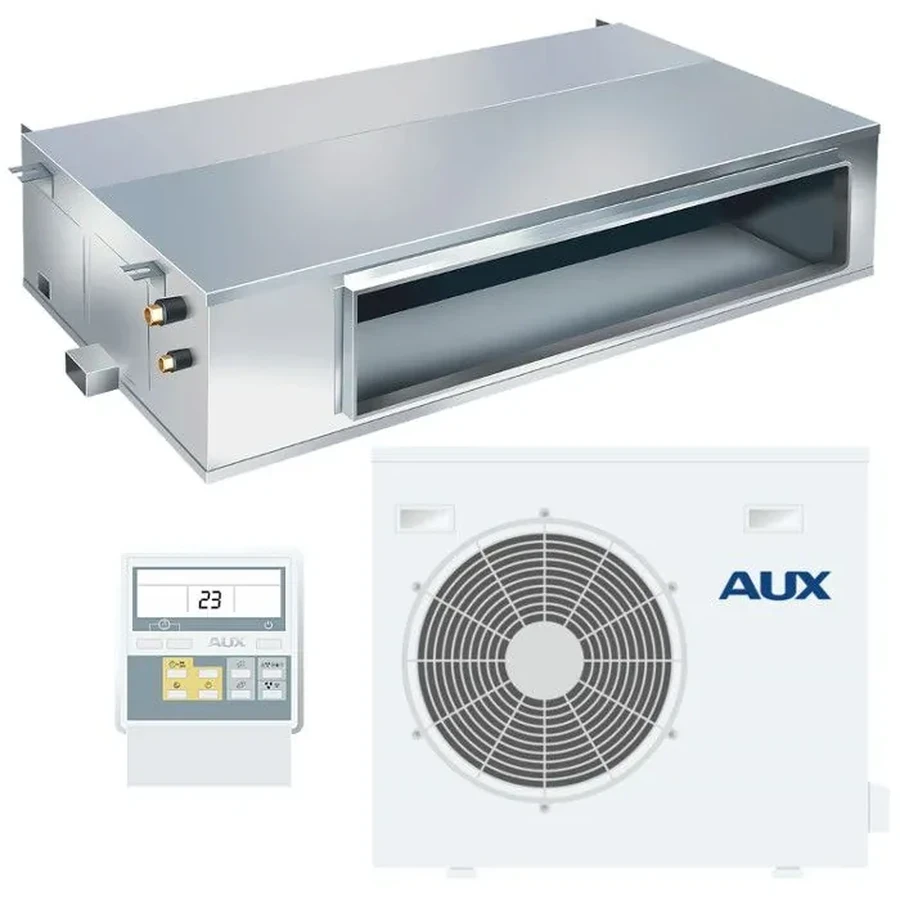 AUX 2.0 Ton Concealed Ductable Air Conditioner | Heavy-Duty 24,000 BTU Non-Inverter Ducted HVAC System with 80Pa Static Pressure & Built-In Drain Pump | ALMD-H24/4R1MA-R