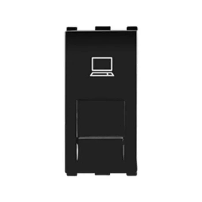 Panasonic Europa Cat 6 RJ45 1-Module Computer Socket | High-Speed Gigabit+ LAN & Network Wall Outlet in Premium Black | WIPM24886GB