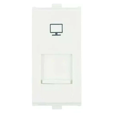 Anchor Penta Modular 1-Module (1M) RJ45 Computer Data Receptor Socket | In-Wall Ethernet LAN & VoIP Wall Jack | 65620 (White) & 65620B (Black)